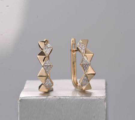 14KYW Earrings Diamond (E322165DIA14KYW)