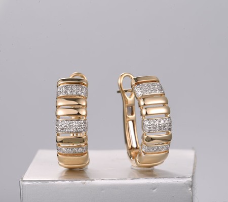 14KYW Earrings Diamond (E322212DIA14KYW)