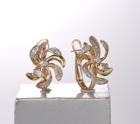 14KYW Earrings Diamond (E322222DIA14KYW)