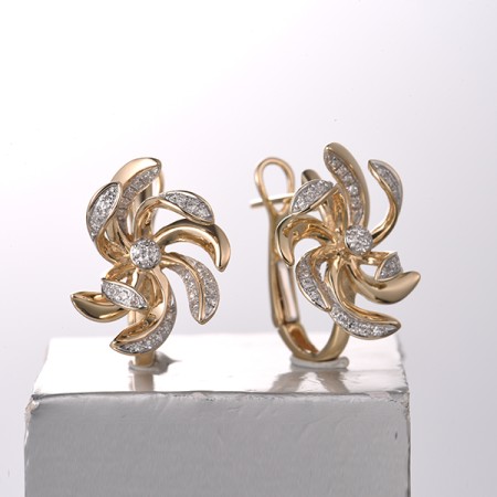 14KYW Earrings Diamond (E322222DIA14KYW)