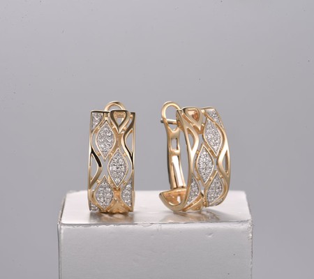 14KYW Earrings Diamond (E322228DIA14KYW)