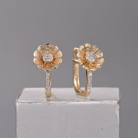 14KYW Earrings Diamond (E322262DIA14KYW)