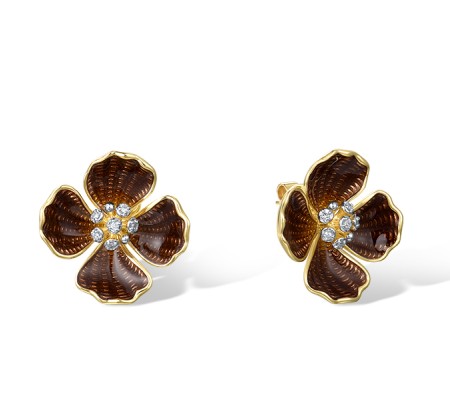 14KYW Earrings Enamel,Diamond (E322301ENA14KYW)