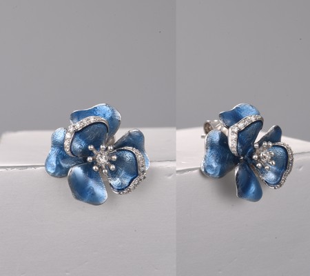 14KW Earrings Diamond,Enamel (E322304ENA14KW)