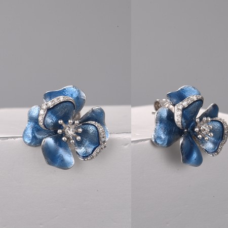 14KW Earrings Diamond,Enamel (E322304ENA14KW)