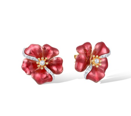 14KYW Earrings Diamond,Enamel (E322305ENA14KYW)