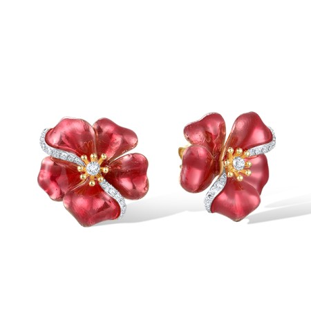 14KYW Earrings Diamond,Enamel (E322305ENA14KYW)