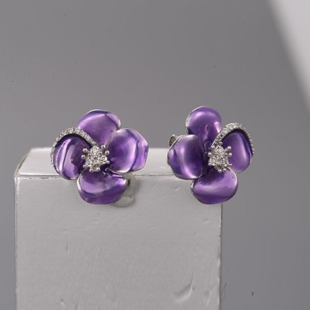 14KW Earrings Diamond,Enamel (E322306ENA14KW)