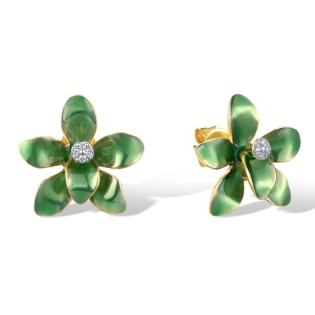 14KYW Earrings Diamond,Enamel (E322307ENA14KYW)