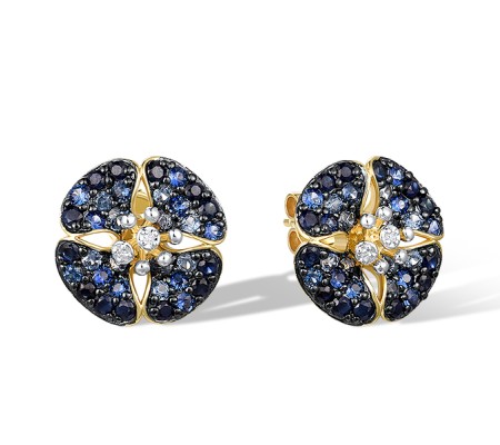 14KYWB Earrings Blue Sapphire,Diamond (E322363SAP14KYWB)