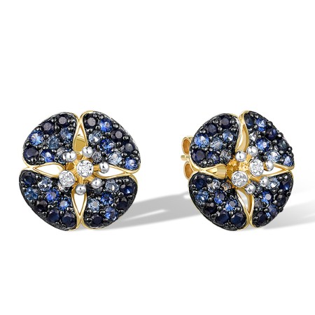 14KYWB Earrings Blue Sapphire,Diamond (E322363SAP14KYWB)