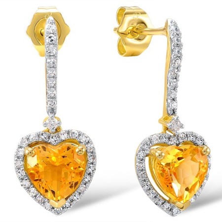 18KYW Earrings Citrine,Diamond (E600030CIT18KYW)