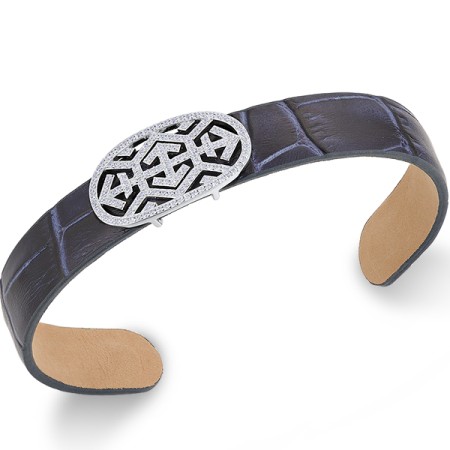 Sterling Silver Bangle White Cubic Zirconia (G305480-UWCZSL925)