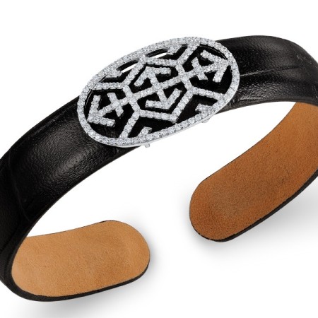 Sterling Silver Bangle White Cubic Zirconia (G305480BKCZSL925)