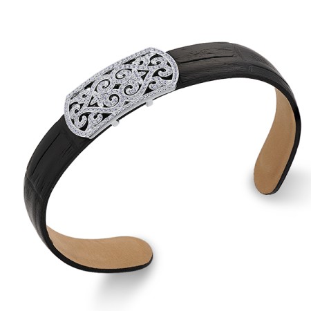 Sterling Silver Bangle White Cubic Zirconia (G308731-LWCZSL925)