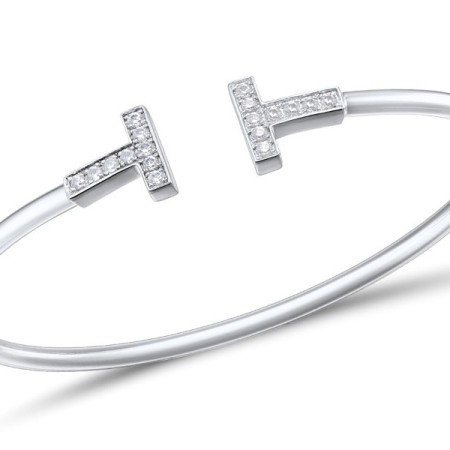 Sterling Silver Bangle White Cubic Zirconia (G309334WCZSL925)