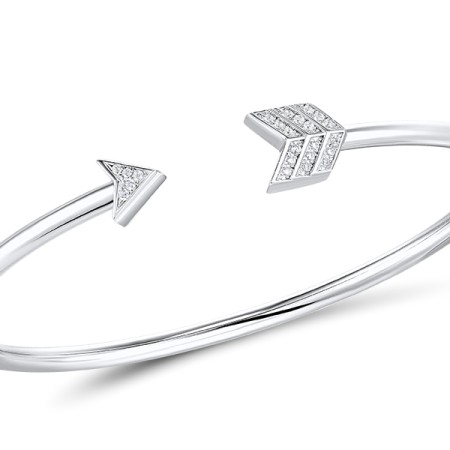Sterling Silver Bangle White Cubic Zirconia (G309484SWCZSL925)
