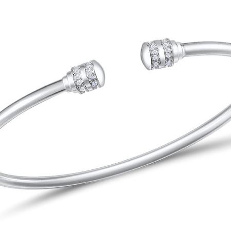 Sterling Silver Bangle White Cubic Zirconia (G309490WCZSL925)