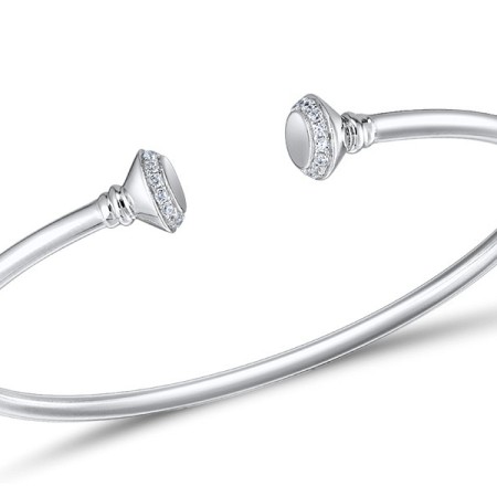 Sterling Silver Bangle White Cubic Zirconia (G309492WCZSL925)