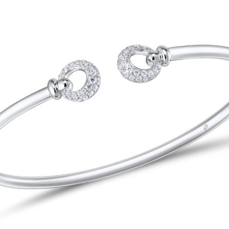 Sterling Silver Bangle White Cubic Zirconia (G309512WCZSL925)