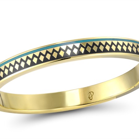 Brass w/ Yellow Gold Plating Bangle Enamel (G309953ENA3BRY)