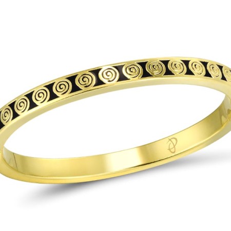 Brass w/ White Gold Plating Bangle Enamel (G309959ENABRW)