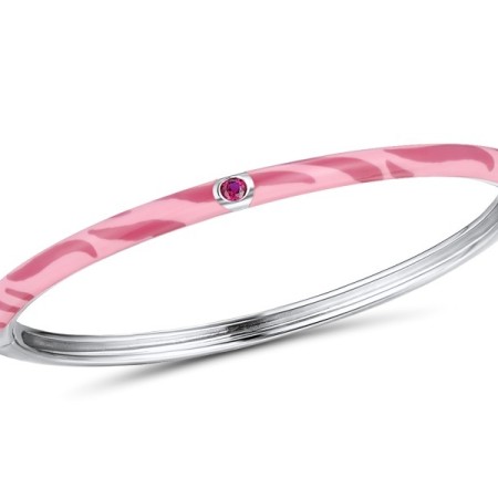 Sterling Silver Bangle Created Ruby,Enamel (G310111ENA3SL925)