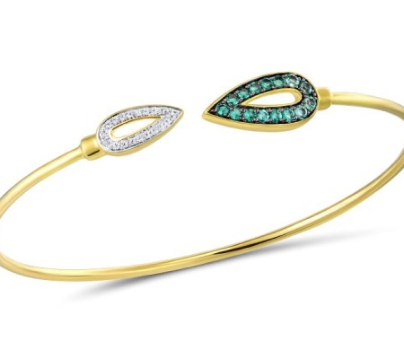 10KYWB Bangle Created Emerald,Created white sapphire (G310561CEW10KYWB)