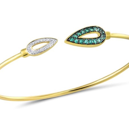 10KYWB Bangle Created Emerald,Created white sapphire (G310561CEW10KYWB)