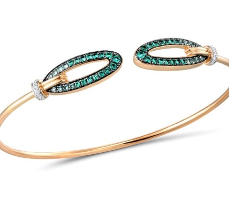 10KRWB Bangle Created Emerald,Created white sapphire (G310564CEW10KRWB)