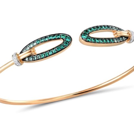 10KRWB Bangle Created Emerald,Created white sapphire (G310564CEW10KRWB)