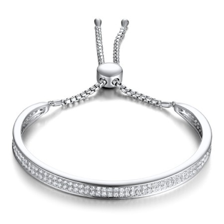 Sterling Silver Bangle Created white sapphire (G310984CWSSL925)