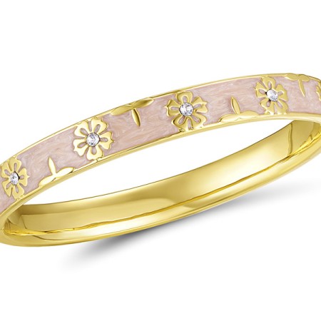 Brass w/ Yellow Gold Plating Bangle Enamel,Swarovski 001 (G311262EA1BRY)