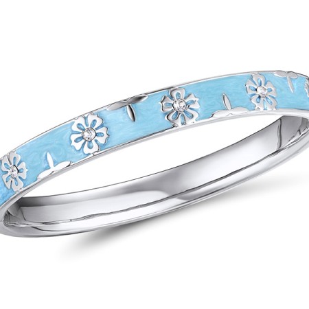 Brass w/ White Gold Plating Bangle Enamel,Swarovski 001 (G311262EA4BRW)