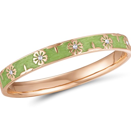 Brass w/ Rose Gold Plating Bangle Enamel,Swarovski 001 (G311262EA7BRR)