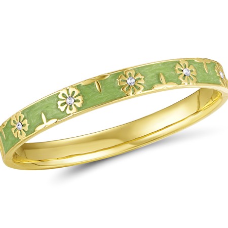 Brass w/ Yellow Gold Plating Bangle Enamel,Swarovski (G311262EA7BRY)