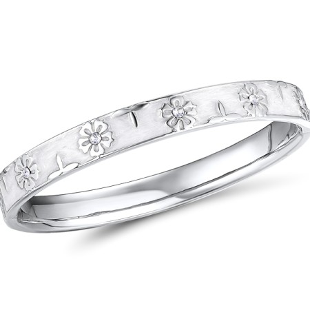 Brass w/ White Gold Plating Bangle Enamel,Swarovski (G311262ENA8BRW)