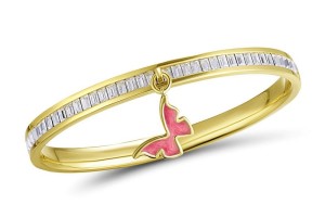 Brass w/ Yellow Gold Plating Bangle Enamel,Swarovski 001 (G311263ENA3BRY)