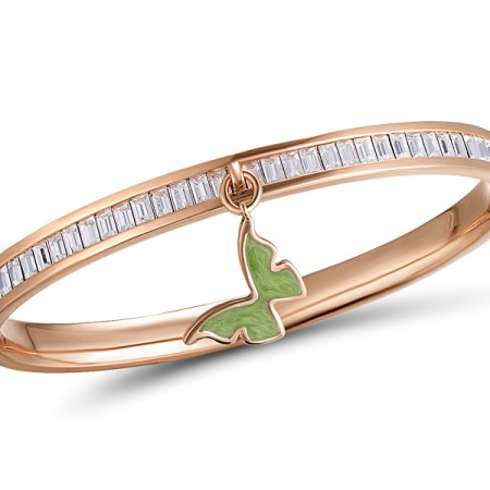 Brass w/ Rose Gold Plating Bangle Enamel,Swarovski 001 (G311263EA7BRR)