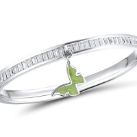 Brass w/ White Gold Plating Bangle Enamel,Swarovski 001 (G311263EA7BRW)