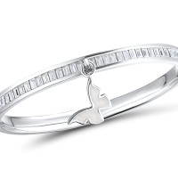 Brass w/ White Gold Plating Bangle Enamel,Swarovski 001 (G311263EA8BRW)