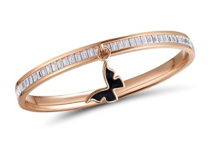 Brass w/ Rose Gold Plating Bangle Enamel,Swarovski 001 (G311263EABRR)