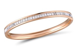 Brass w/ Rose Gold Plating Bangle Swarovski 001 (G311266CCGBRR)