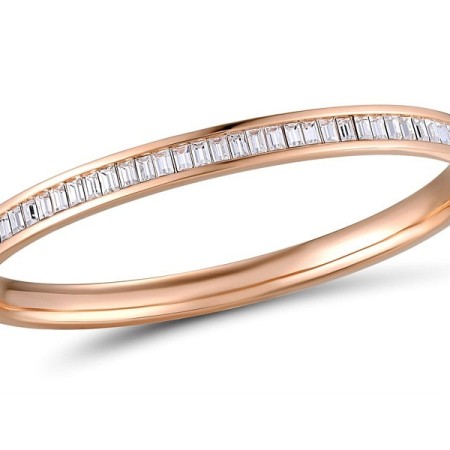 Brass w/ Rose Gold Plating Bangle Swarovski 001 (G311266CCGBRR)