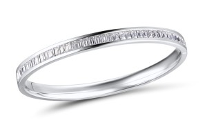 Brass w/ White Gold Plating Bangle Swarovski 001 (G311266CCGBRW)