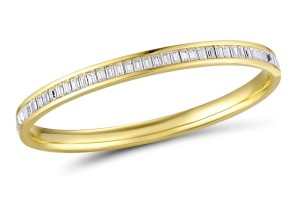 Brass w/ Yellow Gold Plating Bangle Swarovski 001 (G311266CCGBRY)