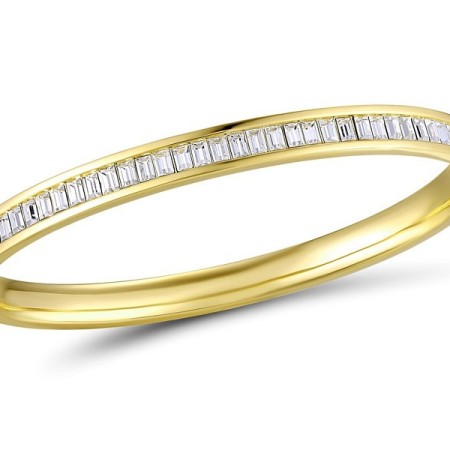 Brass w/ Yellow Gold Plating Bangle Swarovski 001 (G311266CCGBRY)
