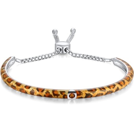 Sterling Silver Bangle Enamel,Yellow Nano Cubic Zirconia (Ci (G311273ENASL925)