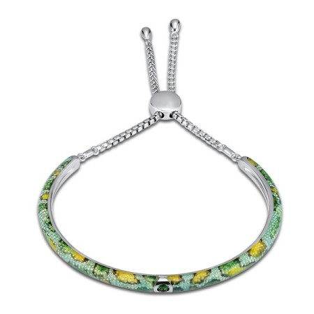 Sterling Silver Bangle Enamel,Green Spinel (G311275ENA2SL925)