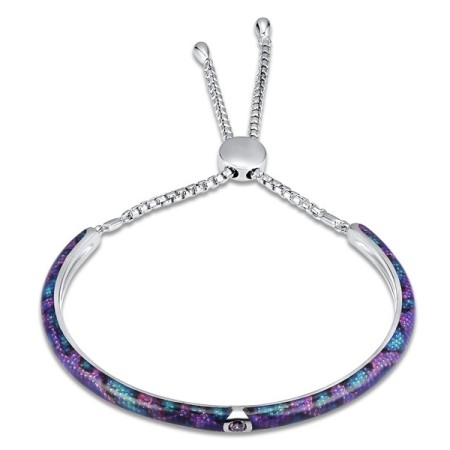 Sterling Silver Bangle Amethyst Cubic Zirconia,Enamel (G311275ENA3SL925)